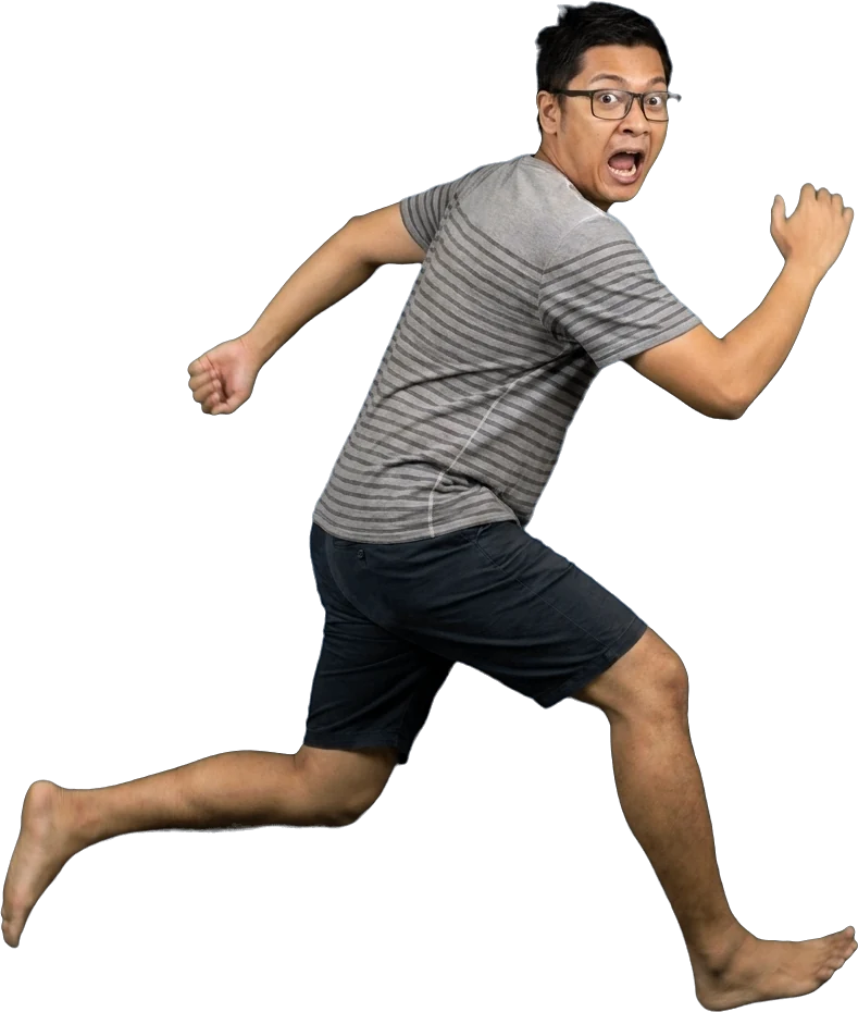 Ko Nay running inside the machine
